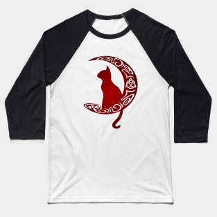Celtic Moon Cat Triquetra Baseball T-Shirt